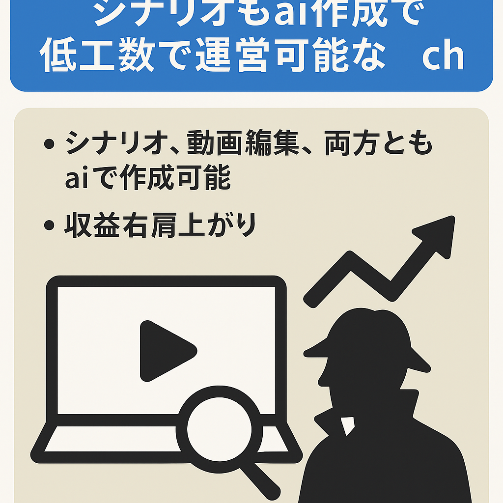 vrewで作成可能！シナリオもai作成で低工数で運営可能なミステリーch