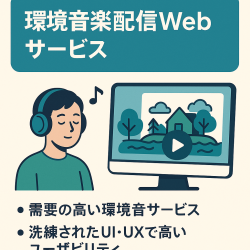 作業集中・リラクゼーション向けの環境音楽配信Webサービス