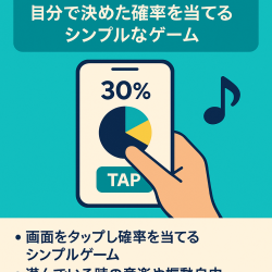 【iOS】確率ゲーム！画面をタップして自分で決めた確率を当てるシンプルなゲーム