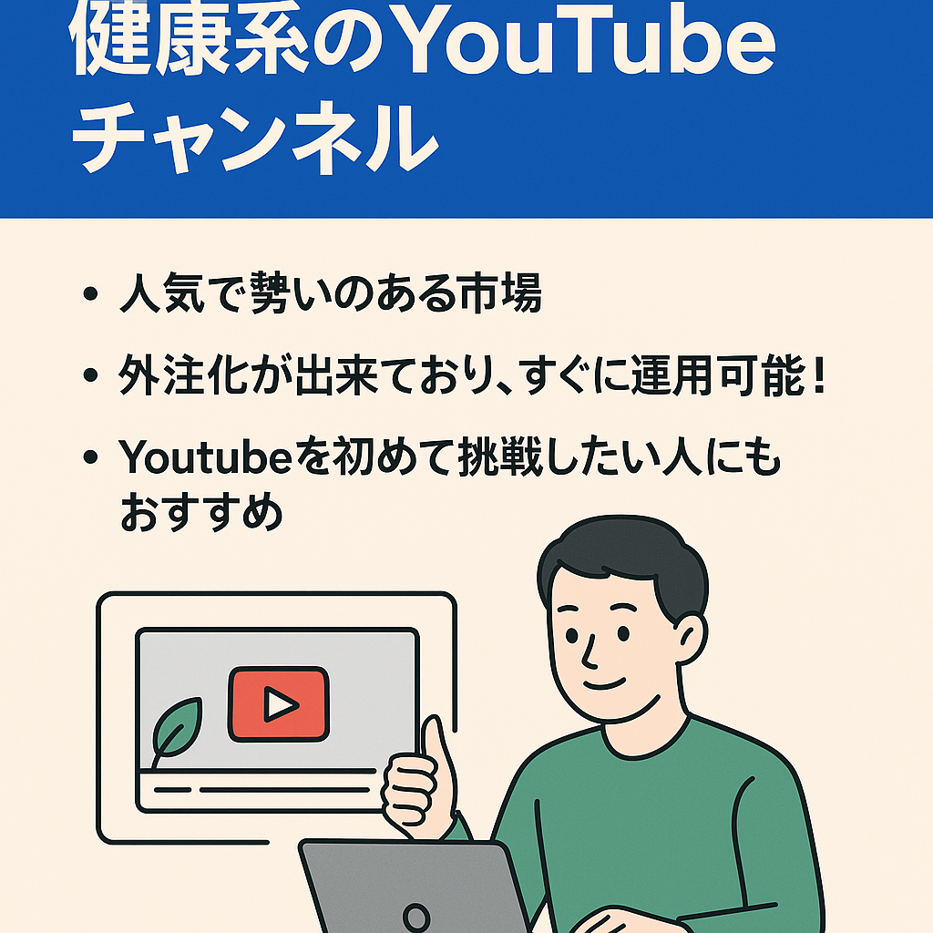 【最高収益48万円】人気で勢いのある市場(健康系)で先発ポジション！外注費用や運用レベルが低いため、YouTubeを始めたい人にもおすすめ！