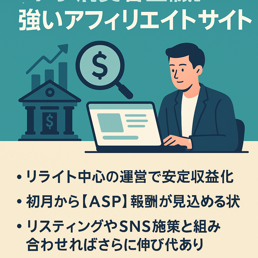 中小消費者金融に強い集客ドメイン｜リライト次第で拡張性大のアフィリエイトサイト
