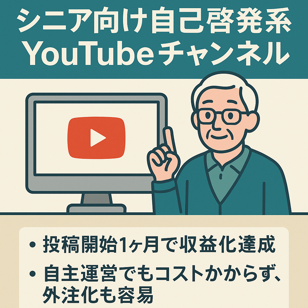 チャンネル登録2,400人】収益化済みシニア向け自己啓発系YouTube