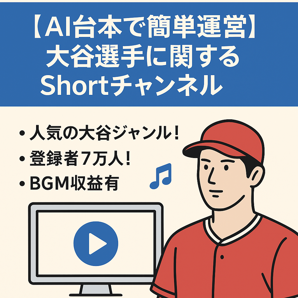 【AI台本で簡単運営】大谷選手に関するShortチャンネル【属人性無】