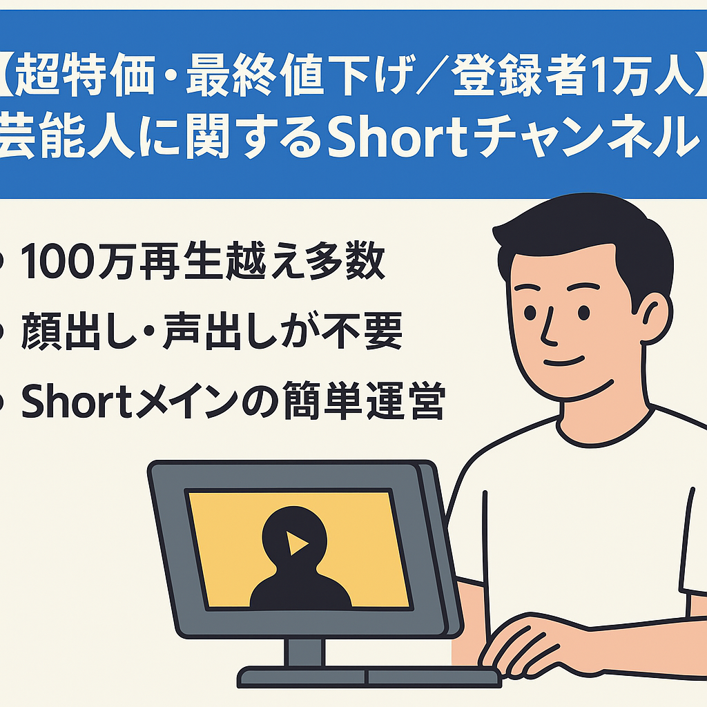 【超特価！最終値下げ／登録者1万人↑】芸能人に関するShortチャンネル【属人性無】