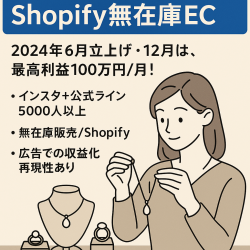 【女性向けジュエリーサイト】Shopify無在庫EC　2024年6月立ち上げ・12月は、最高利益100万円/月！ 過去注文数4000件突破！