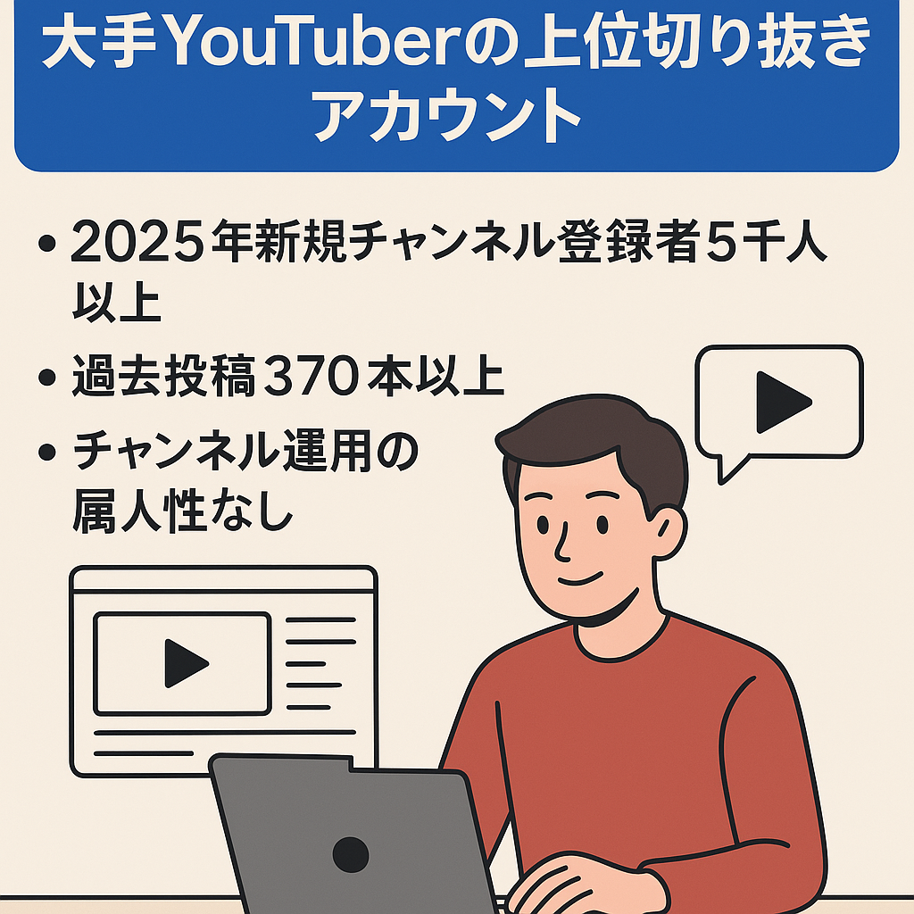 訳あり：【直近4ヶ月で計1300万再生over】大手YouTuberの上位切り抜きアカウント