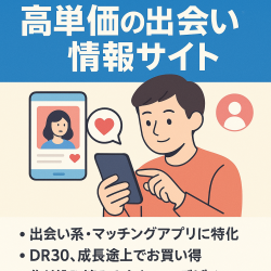 ＜大幅値下げ＞【収益実績あり】高単価案件を狙える！お買い得な出会い系・マッチングアプリの情報サイト＋SNS！今後の伸びしろ大いにあり！【DR30】