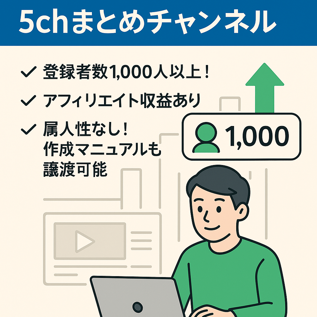 【チャンネル登録者数1,000人超え・属人性なし】5chまとめチャンネル