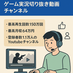 【最高再生回数150万回・チャンネル登録者1.2万人・最高月収64万円】ゲーム実況切り抜き動画チャンネル