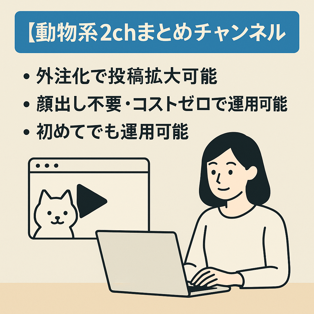 動物系面白ゆっくり2chまとめスレ 100万回動画再生多数 登録者1.4万人 マニュアル付 副業可 属人性なし