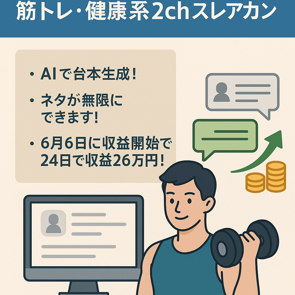 【初月26万円超え】筋トレ•健康系2chスレアカウント